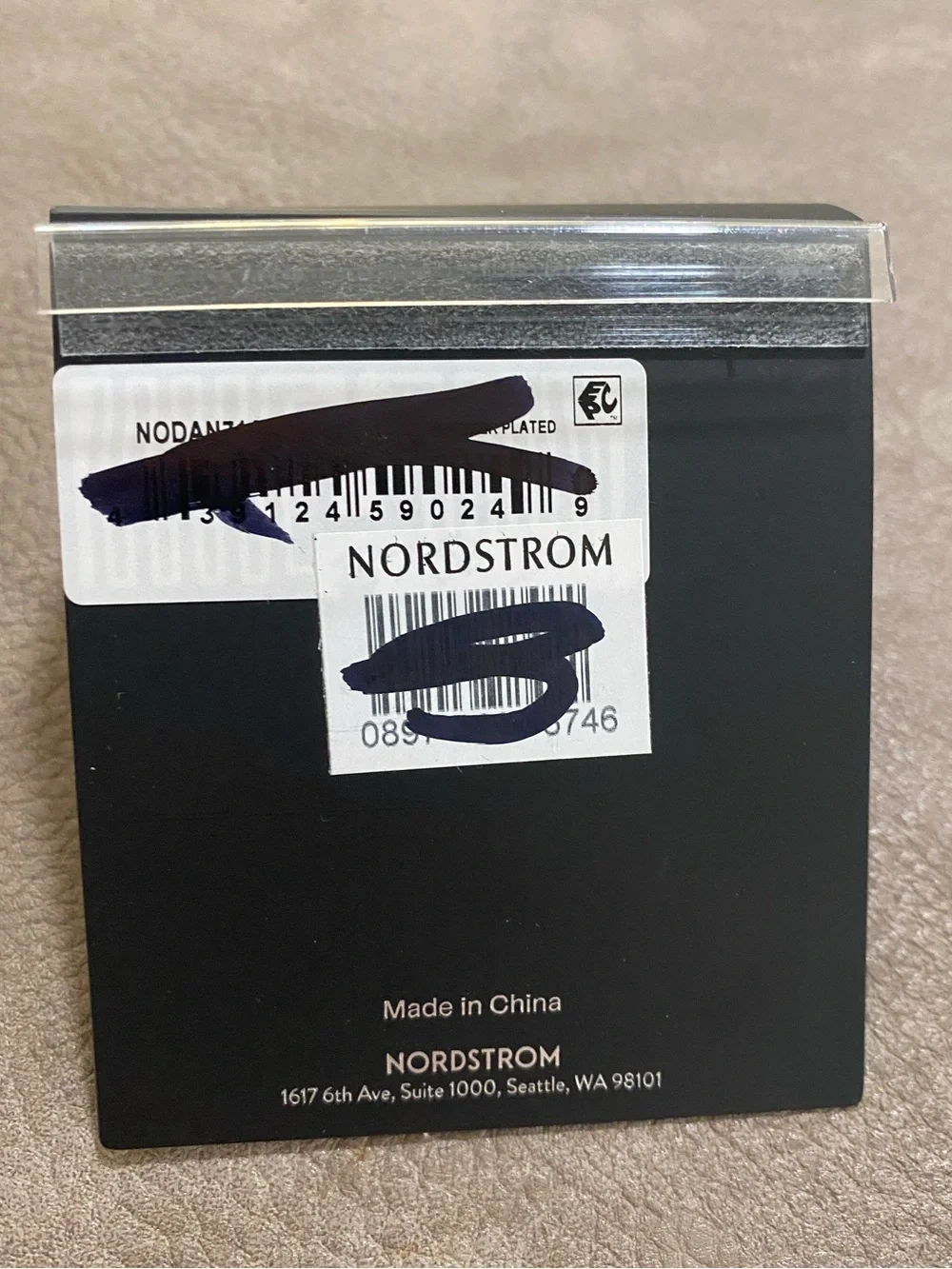 Nordstrom Demi-Fine Sterling Silver Plated Pave Cubic Zirconia Hoop Earrings NWT